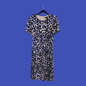 Lauren Ralph Lauren White with Blue Flower Pattern Sz 6